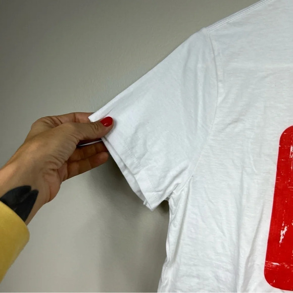 WOMEN'S short sleeve white basic t-shirt Sz M - Picture 4 of 5